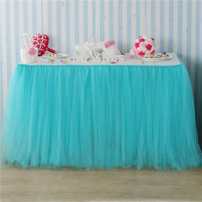 Новое фатиновое пачка чистой свадебный стол плинтус красочные Банкетный события Baby Shower Xmas декоративный столик юбки для вечеринок