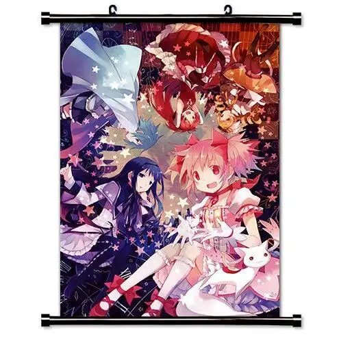 

Mahou Shoujo Madoka Magica Anime Poster Fabric Wall Scroll Home Decoration Japanese cartoon (16" X 24) Inch