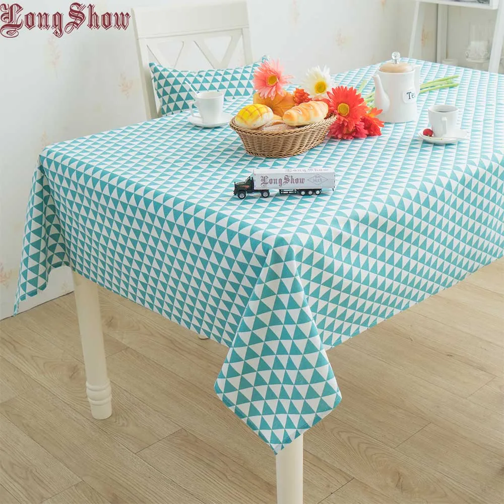 100x140cm 140x180cm Light Blue Colour Geometric Pattern Cotton Linen