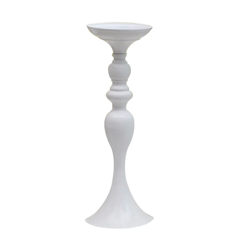 1 Piece Colored Candle Holders Metal Candlestick Flower Vase Table Centerpiece Event Flower Rack Road Lead Wedding Decoration 
