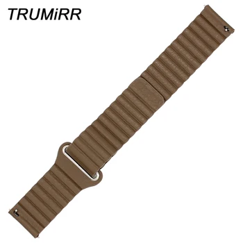 

Genuine Leather Watchband Magnetic Strap for Huawei Watch 2 Pebble Time Round 20mm Bradley Timepiece Quick Release Wrist Band