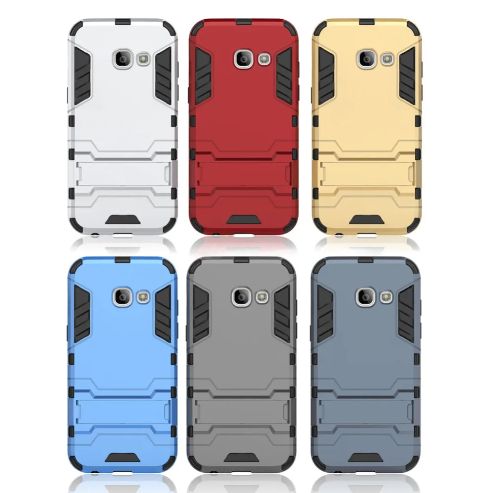 2 в 1 3D защитный чехол-подставка для Samsung Galaxy A3 A5 A7 2017 PC + TPU Гибридный противоударный