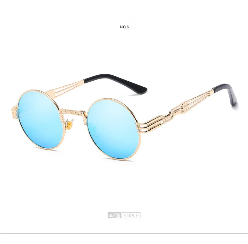 Роскошные Металлические Круглые женские солнцезащитные очки солнцезащитное покрытие под старину винтажные очки, ретро солнцезащитные очки UV400