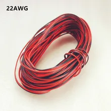 1 м 2 м 3 м 4 м 5 м 20 м 30 м 22awg удлинитель провода шнур светодиодные ленты один цвет красный/черный 2pin Подключение провода
