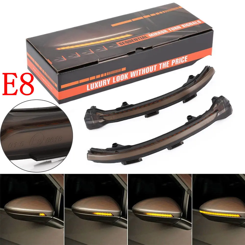 

Dynamic LED Turn Signal Light For VW MK7 Golf 7 GTI EMARK Smoked Side Mirror Sequential Blink Turn Signal Lights Car Styling