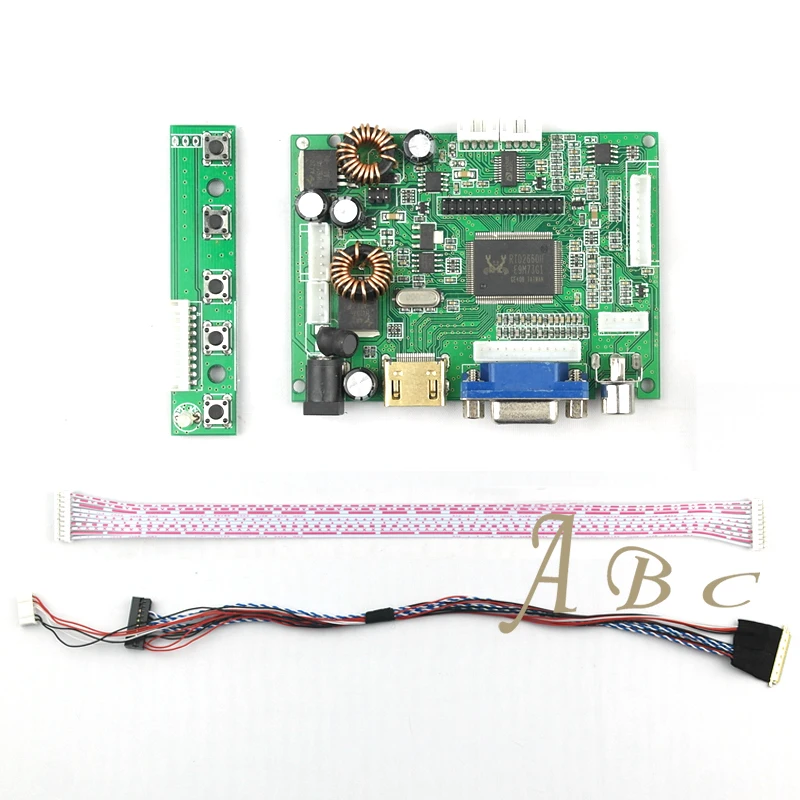 

HDMI VGA 2AV Audio Video Controller Board + 40 Pins Lvds Cable Kits for Raspberry PI 3 LP156WH4 1366x768 1ch 6 bit LCD Display
