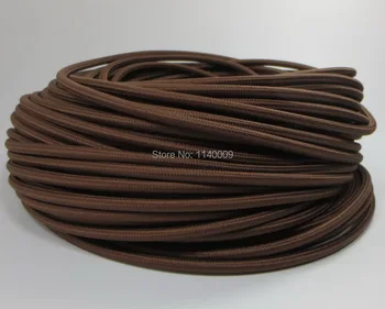

50 meters Brown 2 core x0.75mm2 Cloth Covered Wire Fabric Cable