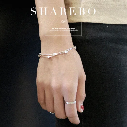 925 Sterling Silver Cube Box Bracelets & Bangles New Fashion Bracelet For Women sterling-silver-jewelry