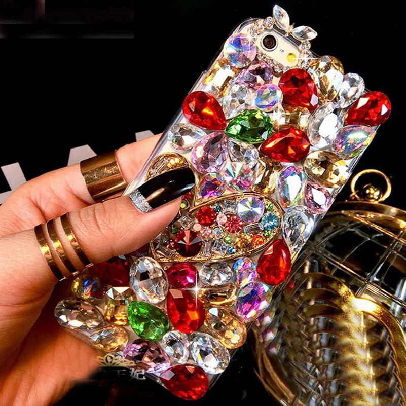 3D Luxury Bling Crystal Diamond Phone Case For Nokia lumia XL Girly Pink Sparkle Jewelry Coque Fundas Cover Skin Funda Capa |