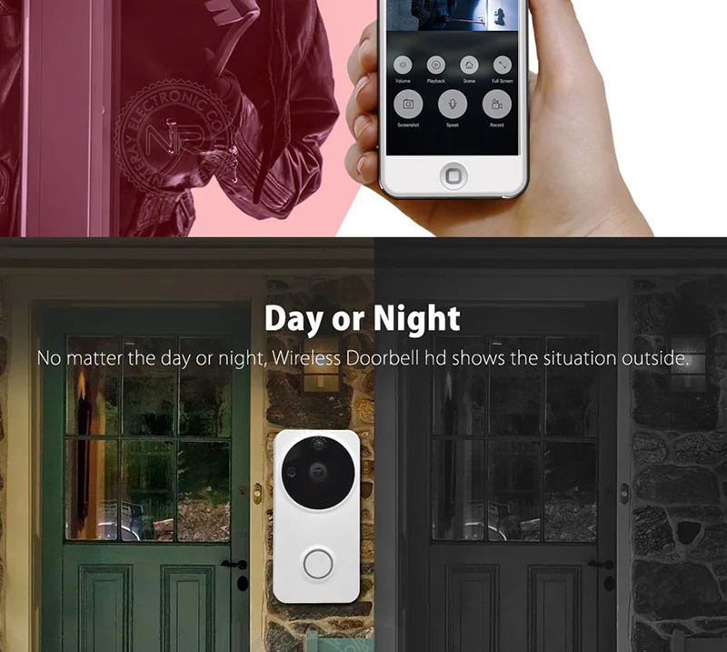 Водонепроницаемый Wi-Fi безопасности дверной Звонок Visual Home Беспроводной видео-телефон двери Wi-Fi безопасности дверной Звонок умный дом
