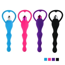 4 Colors Anal Beads Butt Plug Vibrator, Masturbation Dildo Anal Vibrator, Sex Toys for Woman Prostate Anal Beads Adult Products
