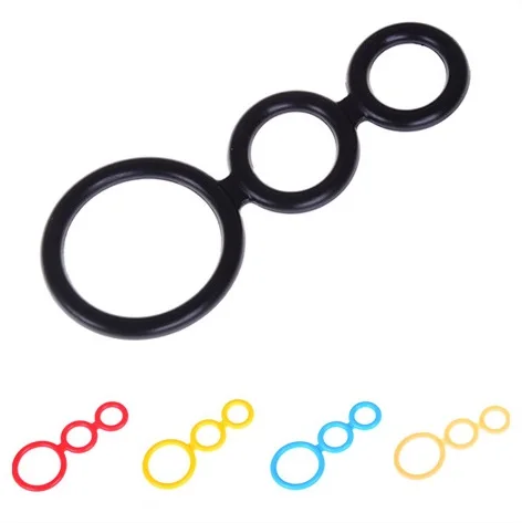 HWetR Men Penis Ring Delay Premature Ejaculation Erotic Three Cock Cages Penis Extension Toy Ring Body Jewelry