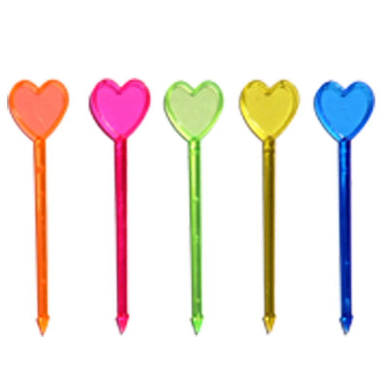 100pcs love fork Food Picks Buffet Cupcake Fruit Fork Party Cake Dessert Salad Vegetable Sticks
