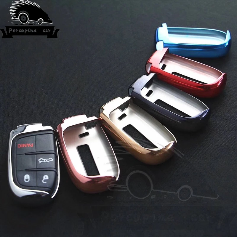 

TPU Car Key Cover Case Key Chain Key Chain Protector For Jeep Grand Cherokee Chrysler 300C Renegade Fiat Freemont Car Styling