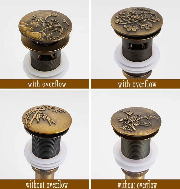 Wholesale and Retail Antique Brass Vessel Sink Drain Bathroom Basin Pop