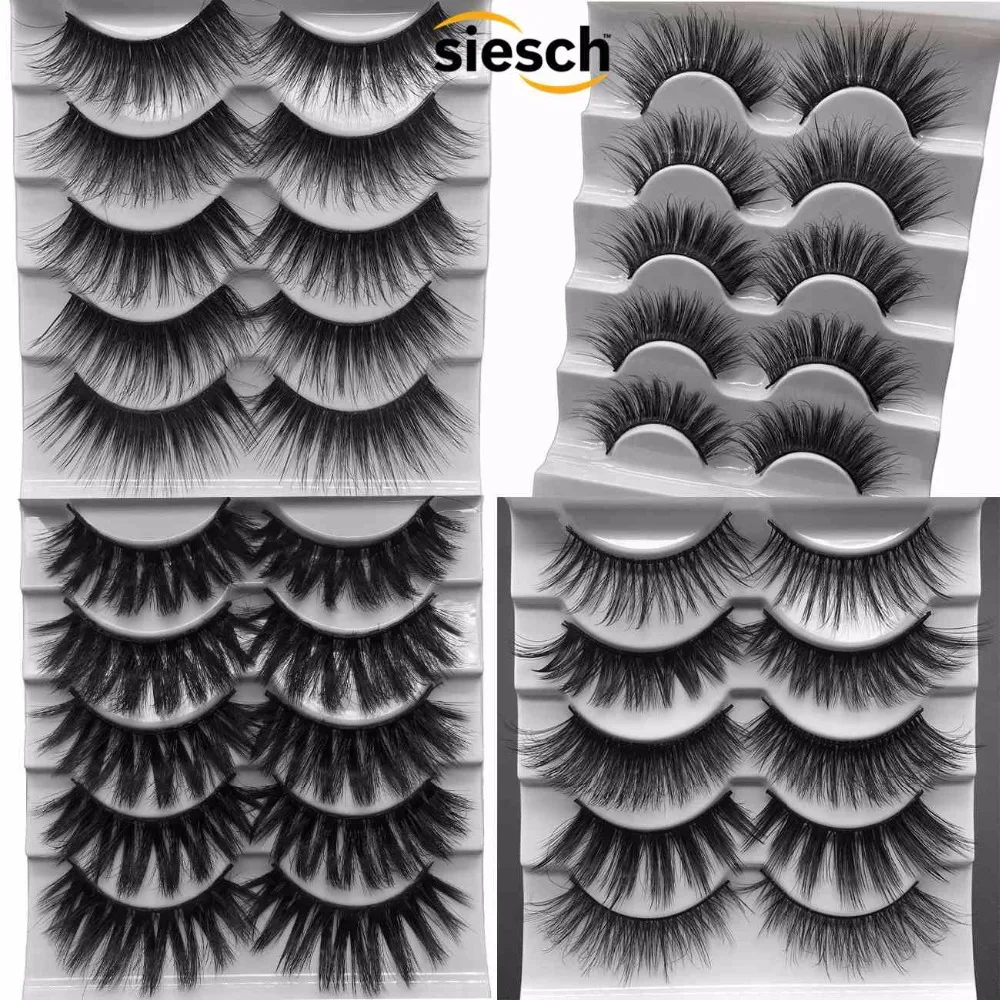 5 пар смешанные натуральные норковые ресницы 6D накладные 3d мягкие для
