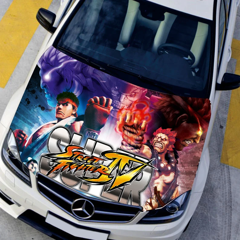 Customize 3D Bumper Sticker Vinyl Film Hood Ornaments Street Fighter Graffiti Car Stickers Funny