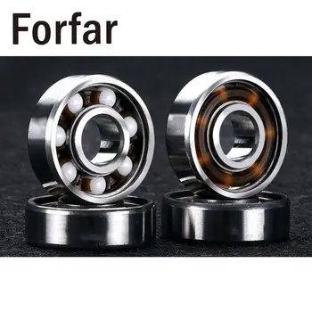 

Forfar 8 Pcs/Lot 608RS Ceramic Ball Inline Skates Scooter Wheel Spare Bearings Drift Plate Silver