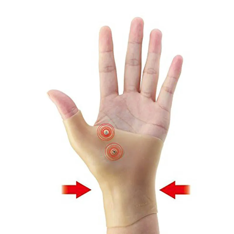 

2 pcs/set Silicone Magnetic Therapy Gel Wrist Glove Brace Support Hand Pain Ease Healthcare Sports Safety Wear Accessories