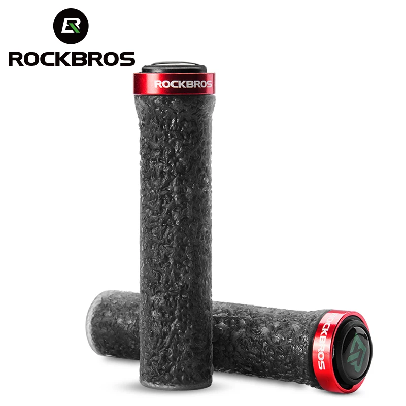 Rockbros Bike TPR Rubber Aluminum Bilateral Lock Riding Non-slip Handlebar Grips
