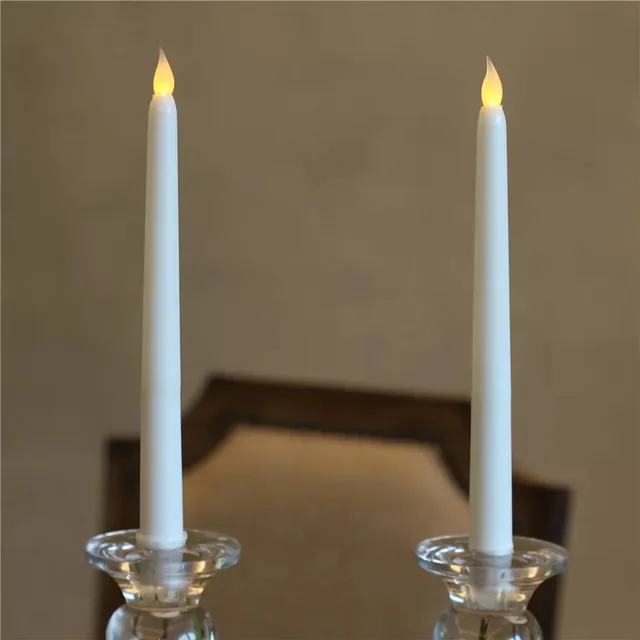 10pcs Led Battery Operated Flickering Flameless Ivory Taper Candle 10pcs Led Battery Operated Flickering Flameless Ivory Taper Candle Lamp Candlestick Xmas Wedding Table Home Church