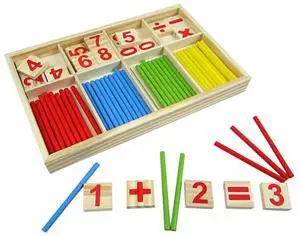 Игрушки Математика Обучающие деревянные игрушки для детей ранняя обучающая головоломка дети числа, счёт палочки Обучающие приспособления