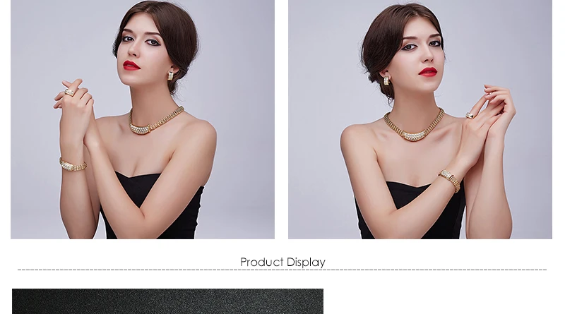BTSETS Bridal Jewelry Sets Luxury Indian Imitation Crystal Jewelery Sets For Women Necklace and Earrings African Jewelry Set  (3)