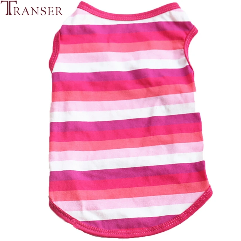 

Transer Pet Dog Clothes For Small Dogs Cat Dog Striped Vest Summer Pet Tee Shirt Puppy Clothing 80118