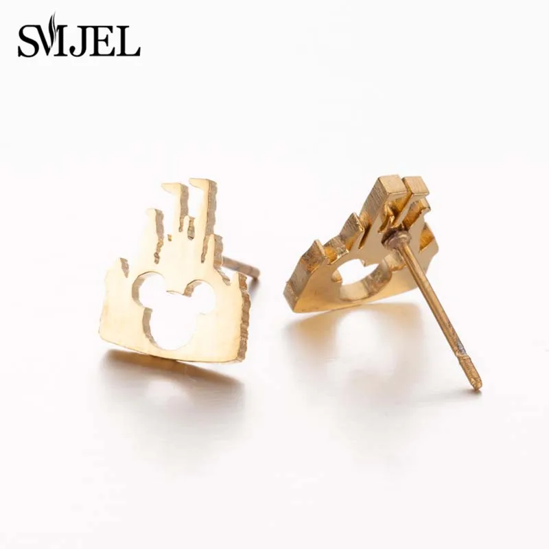 SMJEL Korean Stainless Steel Earrings for Women pendientes hombre Flower Small Earrings Studs Birthday Gifts Wholesale