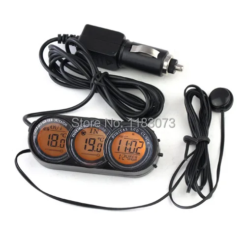 30pcs/lot LCD Screen Car inside and outside Thermometer Car Thermometer
