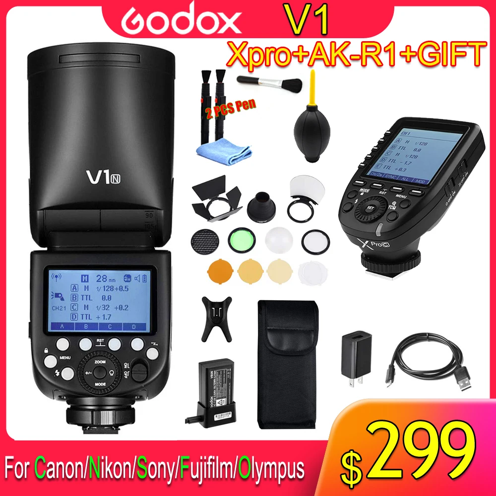 

Pre Order Godox V1 Flash Speedlight for SONY Canon Nikon Fujifilm Olympus Flash Camera Flashlight TTL Speedlite Li-ion Battery