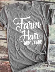 Забавные топы с лозуном из хлопка, винтажные креативные вечерние футболки, футболки, футболка с фермерскими волосами, не заботится