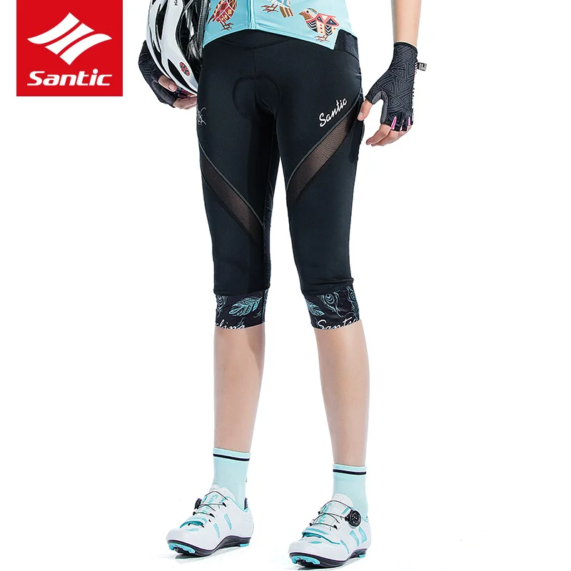 Santic велосипедные шорты для женщин MTB горные велошорты велосипед Выдалбливают шоссейные спортивные шорты для велоспорта 3/4 шорты сетчатые 3D