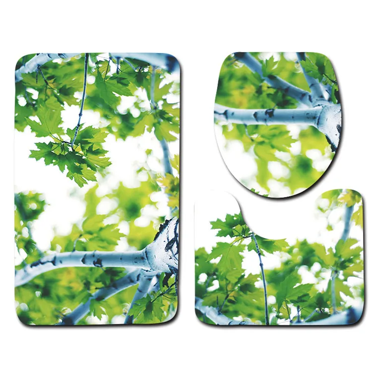 Free Shipping 3pcs Purple Ball Flower Banyo Bathroom Carpet Toilet U Bath Mat Set Non Slip Pad Tapis Salle De Bain Alfombra Bano