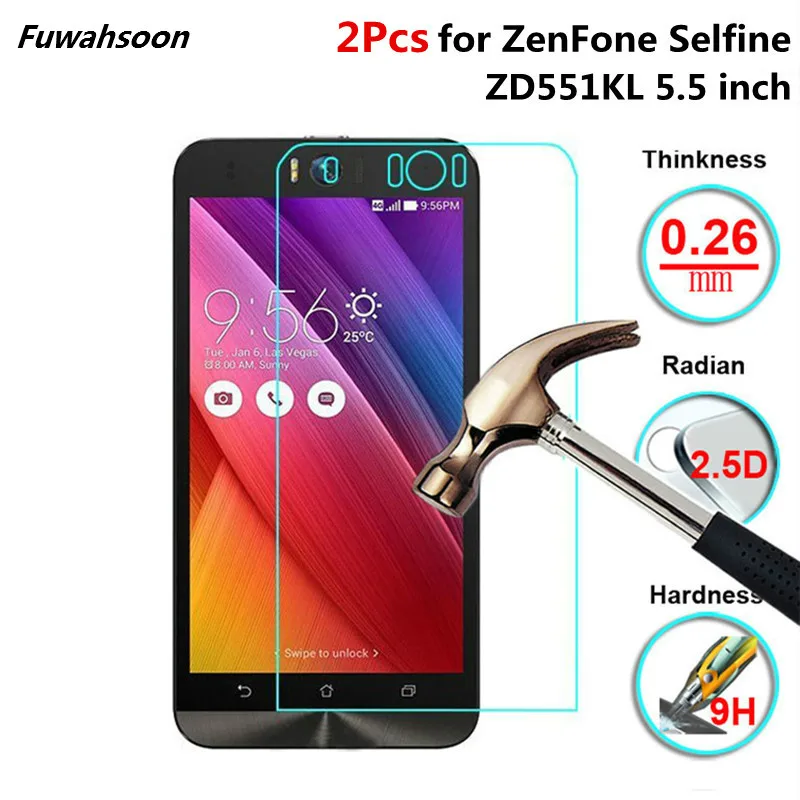2Pcs/lot Fuwahsoon For Asus Selfie ZD551KL Z00UD Tempered Glass zenfone ZD 551KLScreen Protector Protective Film | Мобильные