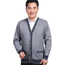 Весна осень зима мужской кардиган наряд пожилая трикотаж дед кашемировый свитер дешево
