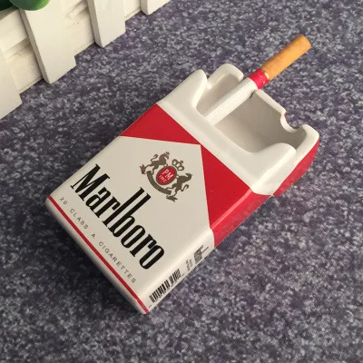 Креативная керамическая пепельница для табачных сигарет, новая фарфоровая пепельница Marbolo - Цвет: red
