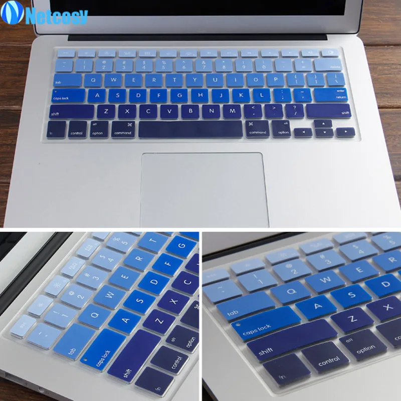 Ultra Thin Soft Blue Silicone Keyboard Cover Skin for Macbook Air 11 11.6 Inch