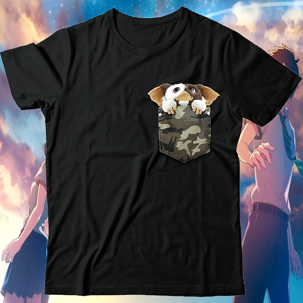 

GIZMO IN MY POCKET DONT FEED AFTER MIDNIGHT GREMLINS BLACK T SHIRT