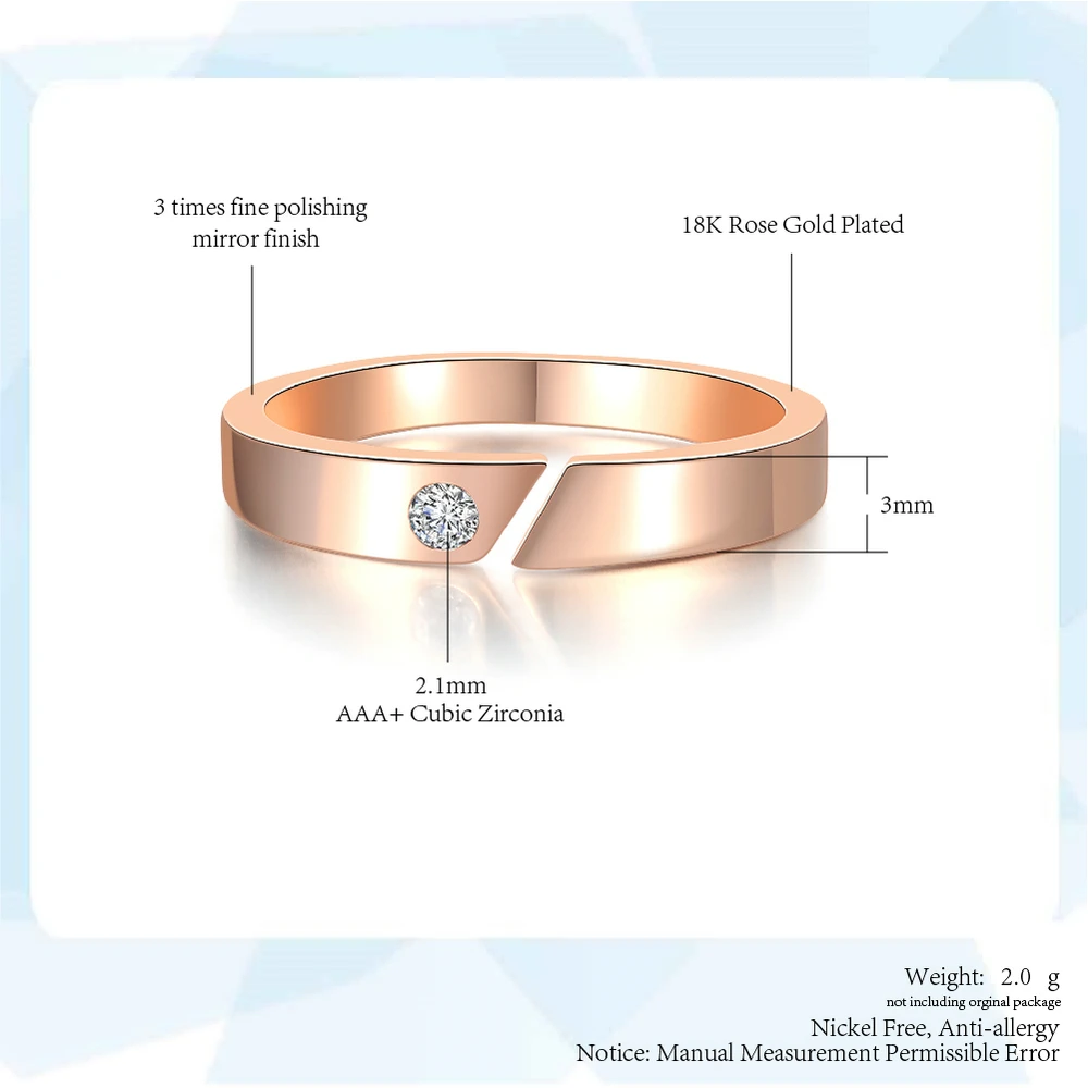 Высокое качество, выразительное кольцо из розового золота, ювелирные изделия с австрийским кристаллом, полные размеры ZYR097 ZYR096