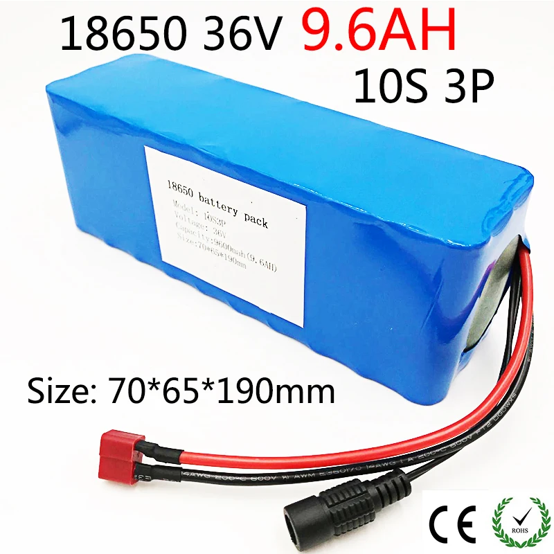 Bateria de Lítio Mah com Proteção 10s3p 36 v 9.6ah 18650 Bateria Recarregável Mudando 36 Bicicletas Carro Elétrico 18650 v 9600 Pcb