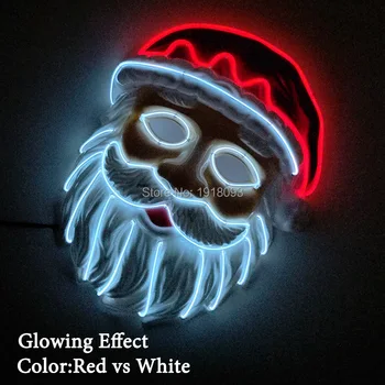 

High Grade EL Wire Glowing Mask with 3V Steady on Inverter Christmas Luminous Mask for Holiday Lighting Supplies