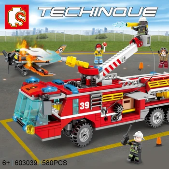 

Technic 603039 Fire Trucks Car Set Compatible With City Series Building Blocks Bricks Model Educational Toys Diy Gifts