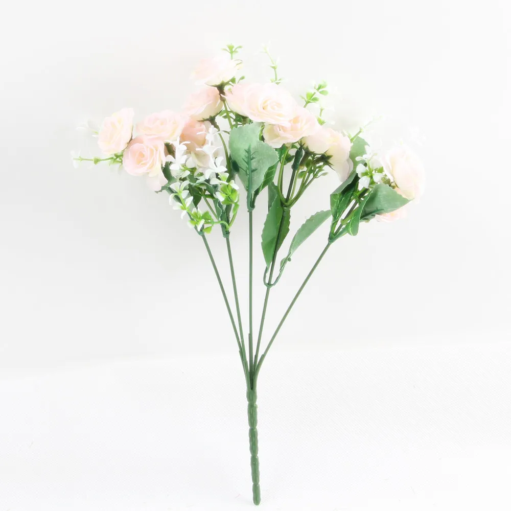 2018 New Bouquet Silk Rose European Style Artificial Flower High Quality Bouquet Fake Flowers Wedding Home Party Decoration