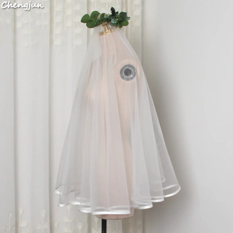Chengjun индивидуальный заказ Дешевые Свадебные аксессуары Свадебные вуали кружево короткий хвост высокого качества