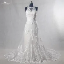 RSW1088 Vestido De Noiva Холтер декольте Русалка внутри линии свадебное платье кружева