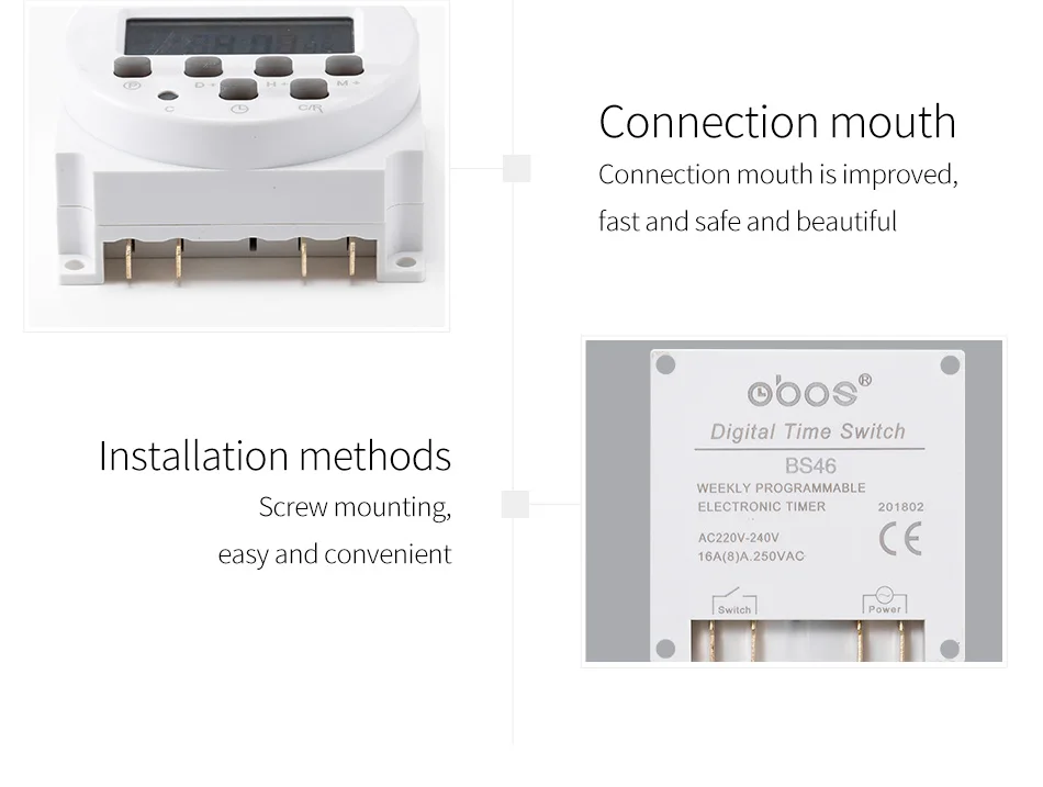 OBOS CN101A AC 220 В 230 в 240 В цифровой ЖК-дисплей таймер питания программируемый реле времени 16A таймеры CN101 таймер DC12V DC24V