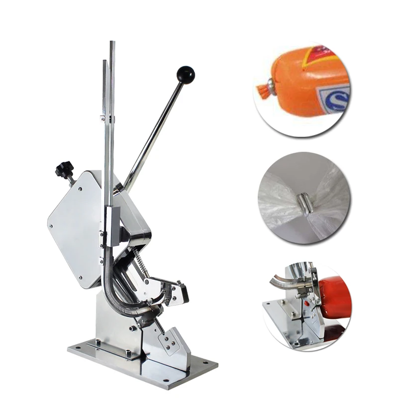 

Manual U-shape Single Sausage Clipper Machine; Plastic bag,Fruit Bag tying machine with 4000pcs clipper