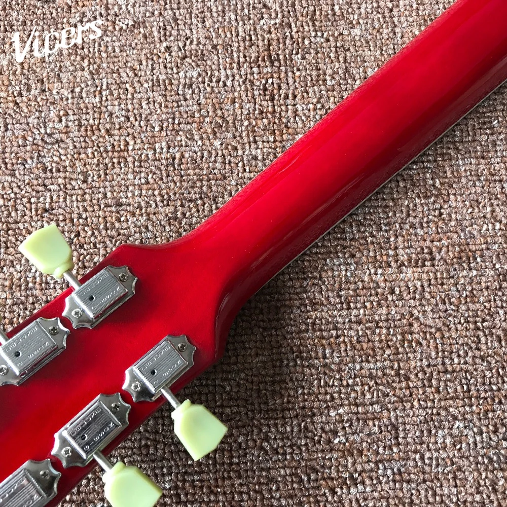Alta quliaty Sla apetito OEM guitarra eléctrica 2 cebra pastillas con una pieza del cuerpo y una pieza cuello guitarra