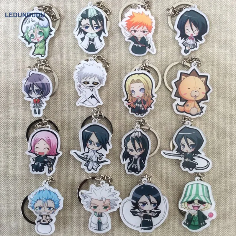

Anime Bleach Ichigo Collection keychains Osomatsu Pendant Cosplay Accessories Set Seraph of the end Keyring for Bag Xmas Gift